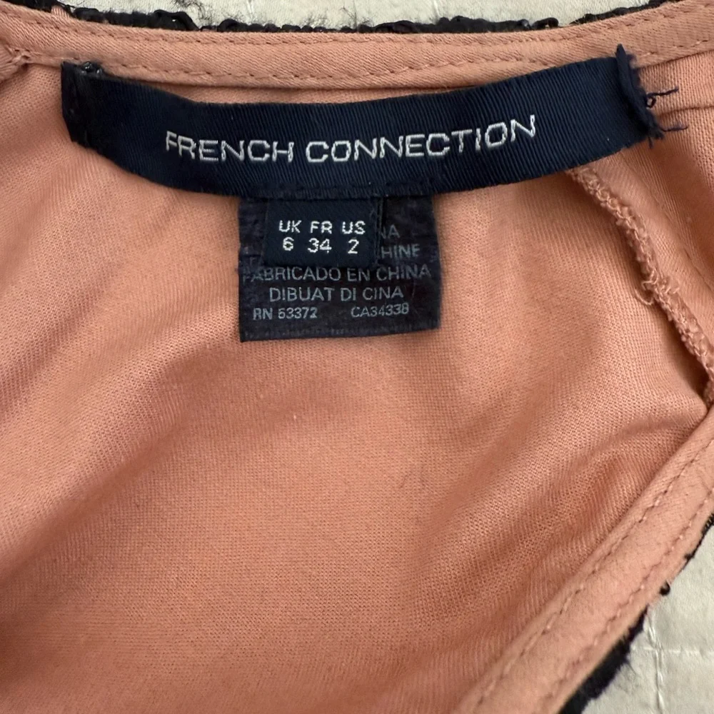 French Connection Black and Tan Halter Sheath Mini Dress - Picture 4 of 10